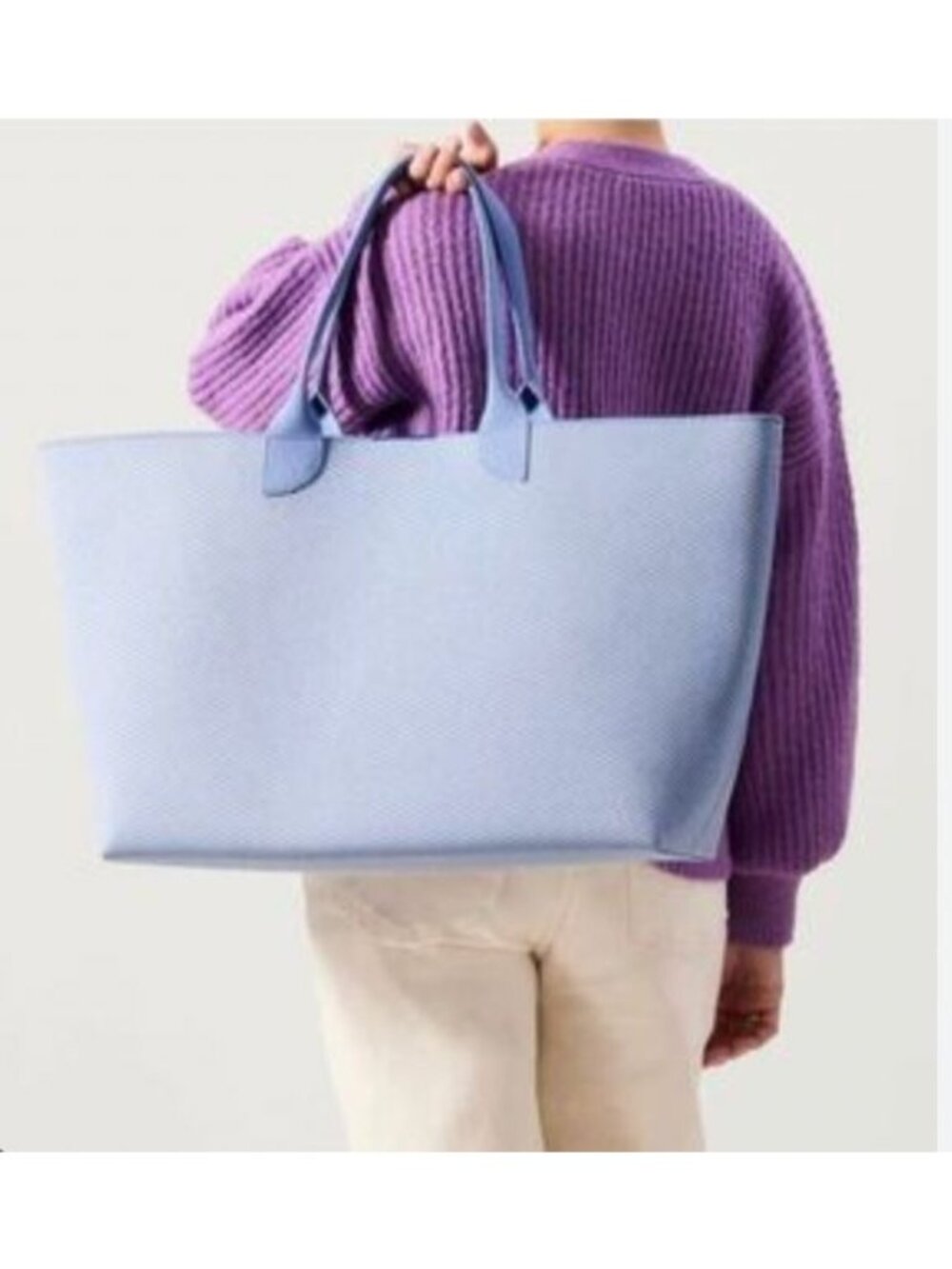 Rothys NWOT Mega tote Robin twill Large Blue Textured Tote Bag beach school